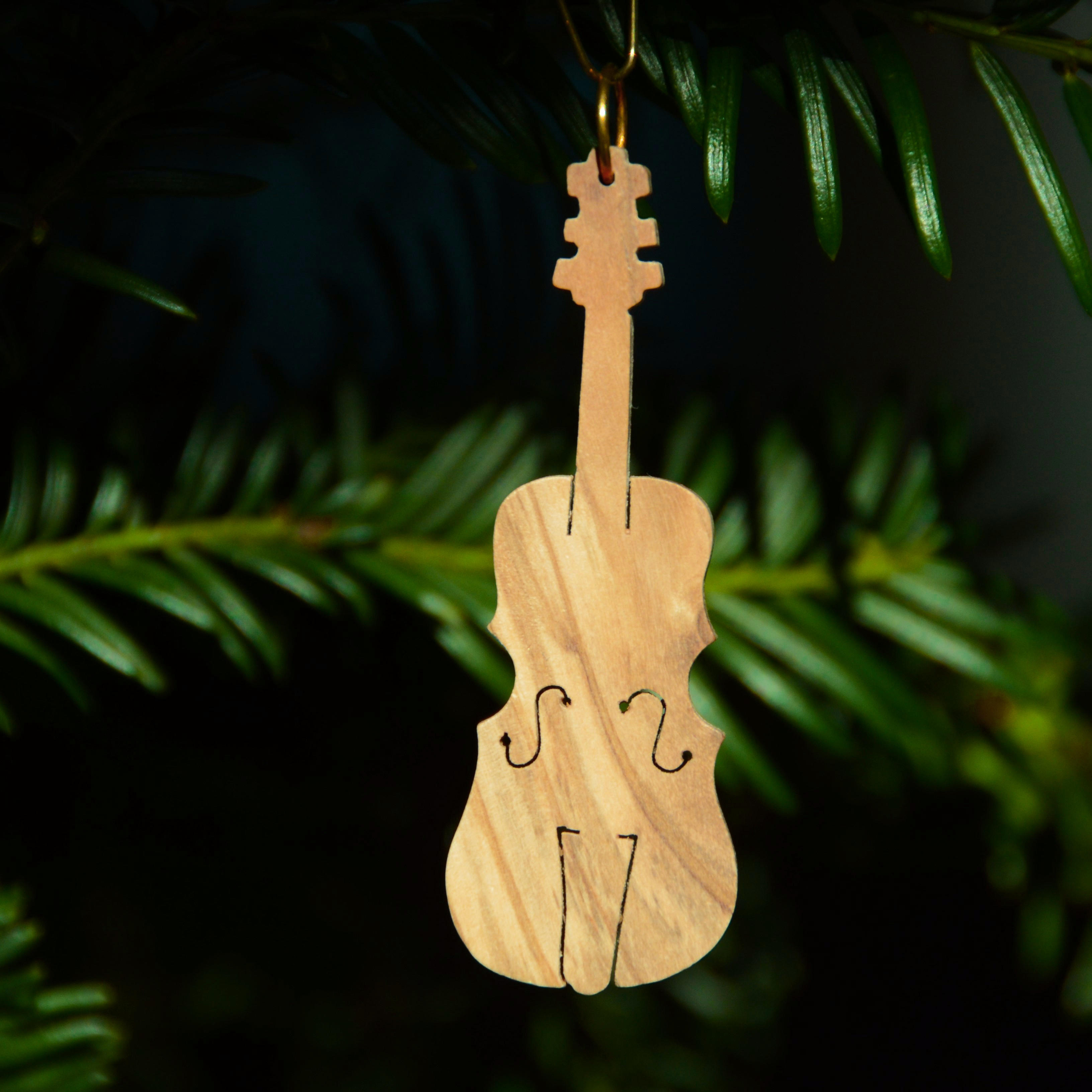 Mobile Preview: Anhänger aus Olivenholz Cello Geige