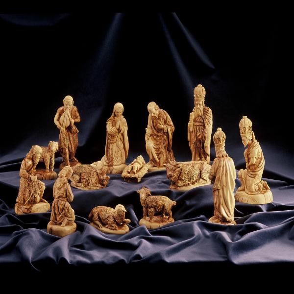 Krippenfiguren aus Bethlehem handgeschnitzt aus Olivenholz